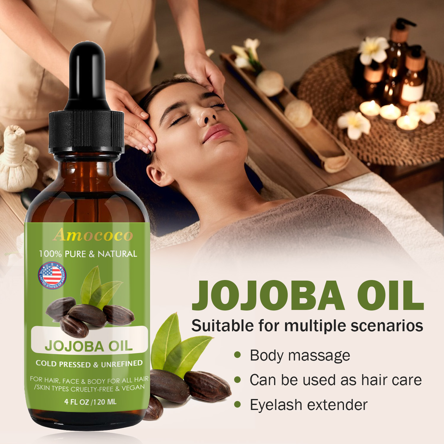 Amococo 2pcs Jojoba Oil and Ro - Face Oil Rosehip review and price